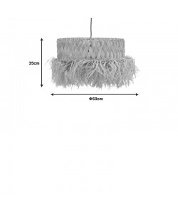 Φωτιστικό οροφής Annhele Inart sisal σε φυσικό χρώμα Φ50x35εκ
