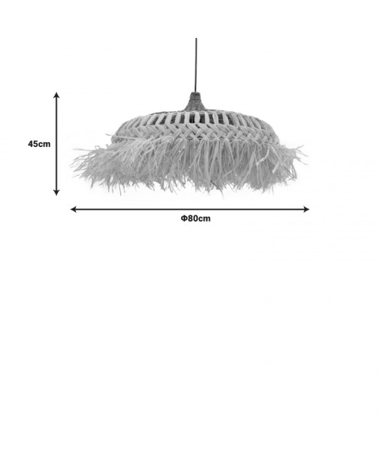 Φωτιστικό οροφής Borobe Inart sisal σε φυσικό χρώμα Φ80x45εκ Φωτιστικό οροφής Borobe Inart sisal σε φυσικό χρώμα Φ80x45εκ