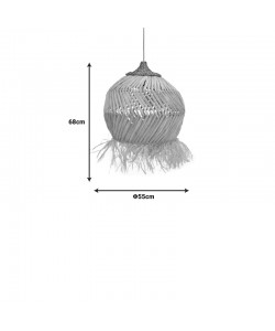 Φωτιστικό οροφής Koronse Inart sisal σε φυσικό χρώμα Φ55x68εκ