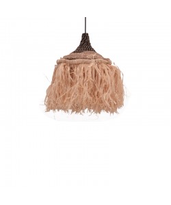 Φωτιστικό οροφής Sermene Inart sisal σε φυσικό-μαύρο χρώμα Φ32x45εκ