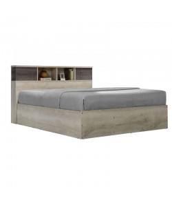 Κρεβάτι διπλό OLYMPUS pakoworld σε χρώμα castilo oak 140x200εκ