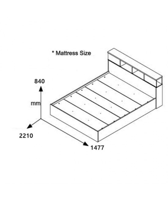 Κρεβάτι διπλό OLYMPUS pakoworld σε χρώμα λευκό 140x200εκ