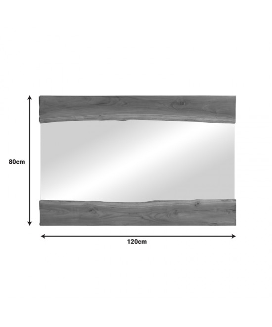 Καθρέπτης Riverine pakoworld teak ξύλο σε φυσική απόχρωση 120x80x4εκ