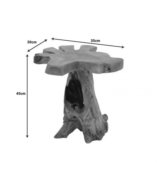 Βοηθητικό τραπέζι Mushile pakoworld teak ξύλο σε φυσική απόχρωση 30x35x45εκ