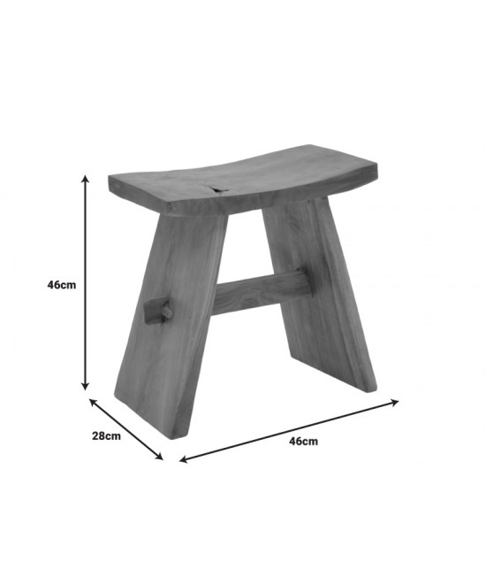 Σκαμπό Shogun pakoworld teak ξύλο σε φυσική απόχρωση 46x28x46εκ