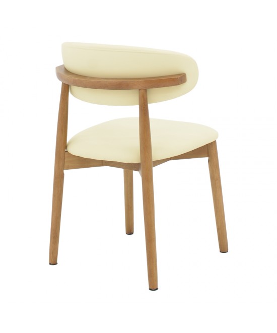 Καρέκλα Ubene pakoworld rubberwood και pu σε καρυδί και μπεζ απόχρωση 46x58x79εκ Καρέκλα Ubene pakoworld rubberwood και pu σε καρυδί και μπεζ απόχρωση 46x58x79εκ