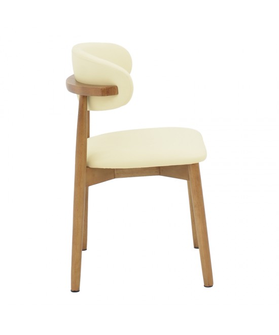 Καρέκλα Ubene pakoworld rubberwood και pu σε καρυδί και μπεζ απόχρωση 46x58x79εκ Καρέκλα Ubene pakoworld rubberwood και pu σε καρυδί και μπεζ απόχρωση 46x58x79εκ