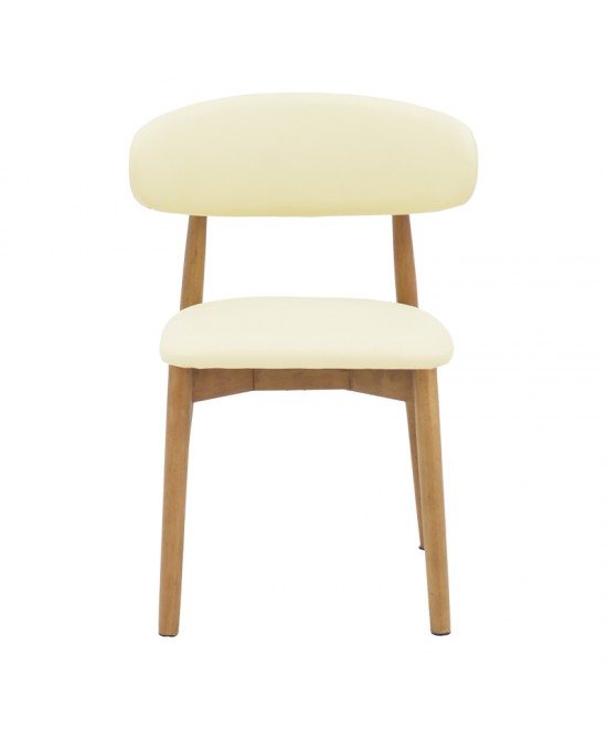 Καρέκλα Ubene pakoworld rubberwood και pu σε καρυδί και μπεζ απόχρωση 46x58x79εκ Καρέκλα Ubene pakoworld rubberwood και pu σε καρυδί και μπεζ απόχρωση 46x58x79εκ