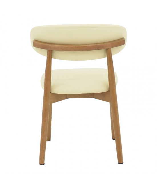 Καρέκλα Ubene pakoworld rubberwood και pu σε καρυδί και μπεζ απόχρωση 46x58x79εκ Καρέκλα Ubene pakoworld rubberwood και pu σε καρυδί και μπεζ απόχρωση 46x58x79εκ