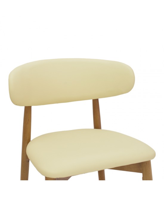 Καρέκλα Ubene pakoworld rubberwood και pu σε καρυδί και μπεζ απόχρωση 46x58x79εκ Καρέκλα Ubene pakoworld rubberwood και pu σε καρυδί και μπεζ απόχρωση 46x58x79εκ