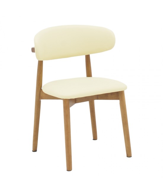 Καρέκλα Ubene pakoworld rubberwood και pu σε καρυδί και μπεζ απόχρωση 46x58x79εκ Καρέκλα Ubene pakoworld rubberwood και pu σε καρυδί και μπεζ απόχρωση 46x58x79εκ