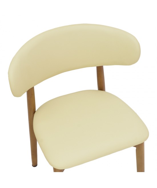 Καρέκλα Ubene pakoworld rubberwood και pu σε καρυδί και μπεζ απόχρωση 46x58x79εκ Καρέκλα Ubene pakoworld rubberwood και pu σε καρυδί και μπεζ απόχρωση 46x58x79εκ