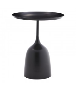 Βοηθητικό τραπέζι Agrile Inart μαύρο μέταλλο Φ50x60εκ