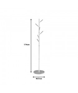 Καλόγερος ρούχων Ponziele μέταλλο σε λευκή απόχρωση Φ37x174εκ