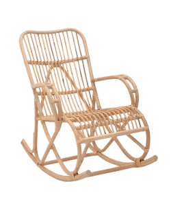 Κουνιστή πολυθρόνα Cormeny pakoworld rattan σε φυσική απόχρωση 108x71x103εκ