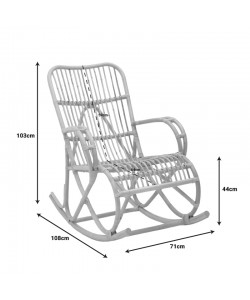 Κουνιστή πολυθρόνα Cormeny pakoworld rattan σε φυσική απόχρωση 108x71x103εκ