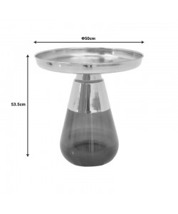 Βοηθητικό τραπέζι Kunlo Inart χρυσό χρώμιο-μαύρο γυαλί Φ50x53.5εκ Βοηθητικό τραπέζι Kunlo Inart χρυσό χρώμιο-μαύρο γυαλί Φ50x53.5εκ