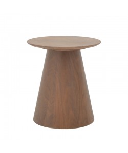 Βοηθητικό τραπέζι Kayano pakoworld καρυδί mdf Φ45x50εκ