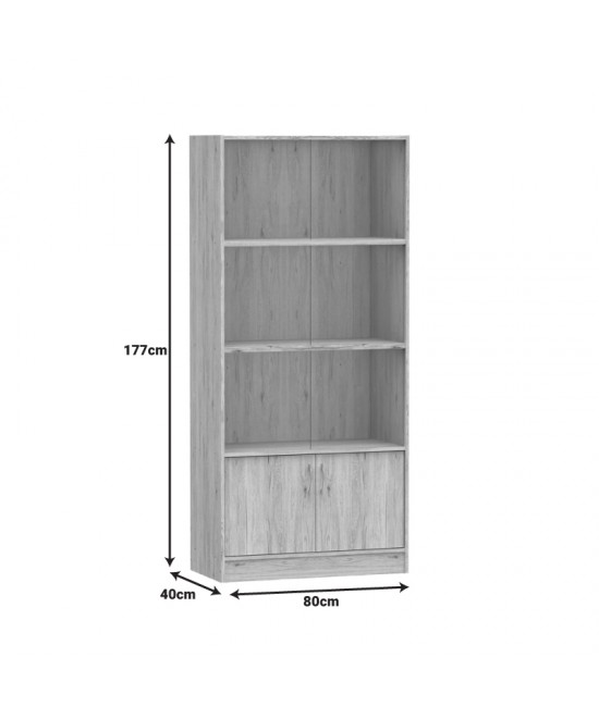 Βιβλιοθήκη Burcy pakoworld oak 80x40x177εκ Βιβλιοθήκη Burcy pakoworld oak 80x40x177εκ