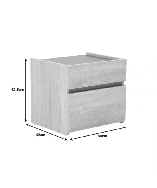 Κομοδίνο Comcie pakoworld σε φυσικό με γκρι απόχρωση 50x42x45.5εκ Κομοδίνο Comcie pakoworld σε φυσικό με γκρι απόχρωση 50x42x45.5εκ