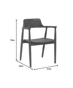 Πολυθρόνα Jambene pakoworld teak ξύλο σε καρυδί απόχρωση 57x54x79εκ