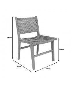 Καρέκλα Darien pakoworld σκελετός teak ξύλο σε φυσική απόχρωση και κρεμ-μαύρο pe σχοινί 52x62x86εκ Καρέκλα Darien pakoworld σκελετός teak ξύλο σε φυσική απόχρωση και κρεμ-μαύρο pe σχοινί 52x62x86εκ