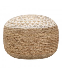 Σκαμπό-πουφ Noca Inart γιούτα σε φυσική απόχρωση Φ40x30εκ