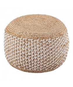 Σκαμπό-πουφ Bocca Inart γιούτα σε φυσική απόχρωση Φ40x45εκ