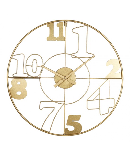 Ρολόι τοίχου Hugo Inart μέταλλο σε χρυσή απόχρωση 60x3x60εκ