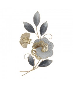 Διακοσμητικό τοίχου Lux Inart μέταλλο σε χρυσή-λευκή απόχρωση 49.5x92x7εκ