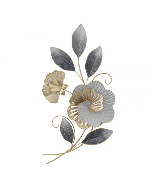 Διακοσμητικό τοίχου Lux Inart μέταλλο σε χρυσή-λευκή απόχρωση 49.5x92x7εκ Διακοσμητικό τοίχου Lux Inart μέταλλο σε χρυσή-λευκή απόχρωση 49.5x92x7εκ