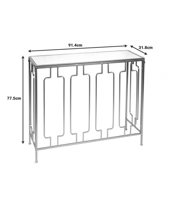 Κονσόλα Sieni Inart χρυσό μέταλλο-γυαλί καθρέπτη 91.4x31.8x77.5εκ
