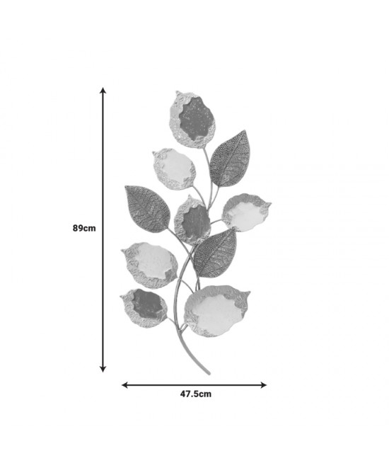 Διακοσμητικό τοίχου Neone Inart μέταλλο σε χρυσή-λευκή-γκρι απόχρωση 47,5x89x6εκ