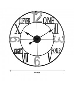 Ρολόι τοίχου Beauco Inart μέταλλο σε μαύρη απόχρωση 60x3x60εκ