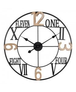 Ρολόι τοίχου Beauco Inart μέταλλο σε μαύρη απόχρωση 60x3x60εκ