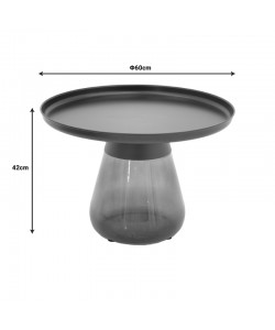 Τραπέζια σαλονιού Kunlo Inart σετ 2τεμ μαύρο μέταλλο-μαύρο γυαλί Τραπέζια σαλονιού Kunlo Inart σετ 2τεμ μαύρο μέταλλο-μαύρο γυαλί