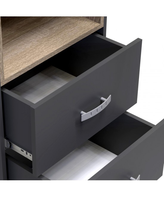 Βιτρίνα-στήλη Toscana pakoworld σε ανθρακί απόχρωση 50x42x222.5εκ