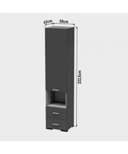Βιτρίνα-στήλη Toscana pakoworld σε ανθρακί απόχρωση 50x42x222.5εκ