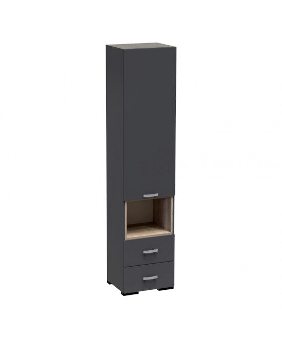 Βιτρίνα-στήλη Toscana pakoworld σε ανθρακί απόχρωση 50x42x222.5εκ