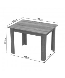 Τραπέζι Manka pakoworld σε sonoma απόχρωση 110x80x77εκ