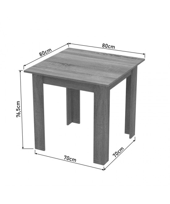 Τραπέζι Manka I pakoworld σε λευκή απόχρωση 80x80x77εκ