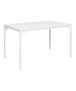Τραπέζι Chan pakoworld μελαμίνη σε λευκή απόχρωση κα πόδι λευκό μεταλλικό 120x75x75εκ