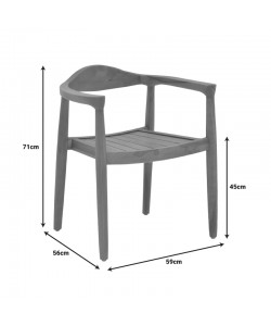 Πολυθρόνα Ganny pakoworld teak ξύλο σε φυσική απόχρωση 59x56x71εκ