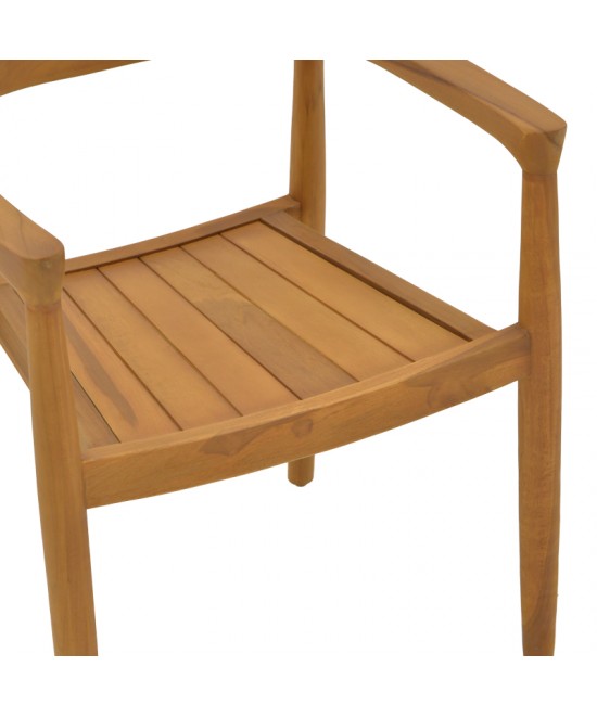 Πολυθρόνα Ganny pakoworld teak ξύλο σε φυσική απόχρωση 59x56x71εκ