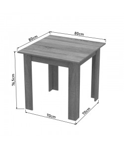 Τραπέζι Manka I pakoworld σε sonoma απόχρωση 80x80x77εκ