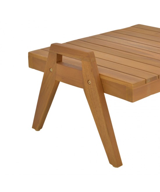 Τραπέζι Kally pakoworld teak ξύλο σε φυσική απόχρωση 60x50x34εκ