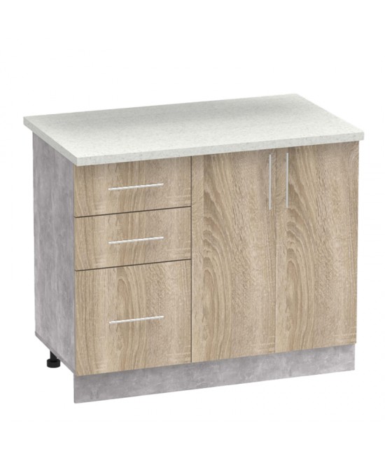 Σύνθεση κουζίνας Festa I pakoworld μελαμίνη σε sonoma απόχρωση 100x60x85εκ