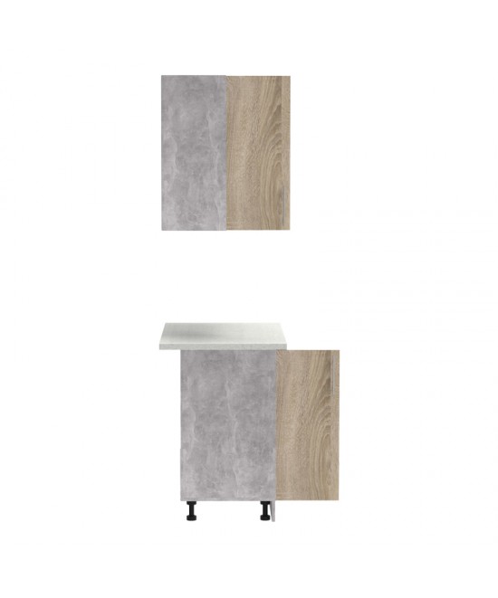 Σύνθεση κουζίνας Festa I pakoworld μελαμίνη σε sonoma απόχρωση 100x60x85εκ