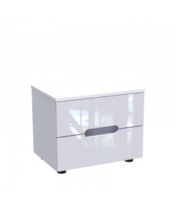 Κομοδίνο Afina pakoworld mdf σε λευκή glossy απόχρωση 50x35x41εκ