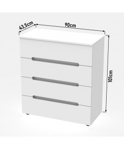 Συρταριέρα Afina pakoworld mdf σε λευκή glossy απόχρωση 90x44x101εκ Συρταριέρα Afina pakoworld mdf σε λευκή glossy απόχρωση 90x44x101εκ